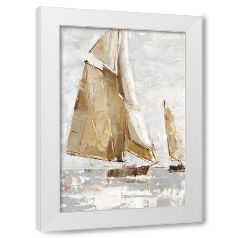 Golden Sails I White Modern Wood Framed Art Print by Harper, Ethan