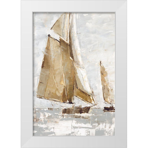 Golden Sails I White Modern Wood Framed Art Print by Harper, Ethan
