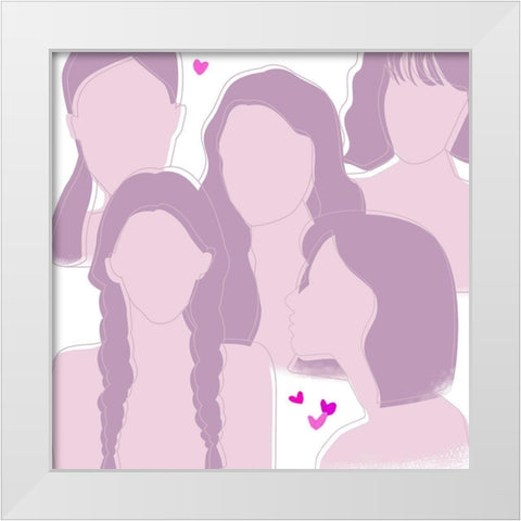 Happy Galentines Day III White Modern Wood Framed Art Print by Wang, Melissa