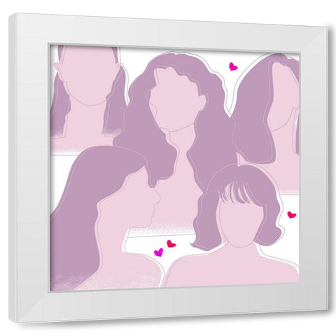 Happy Galentines Day IV White Modern Wood Framed Art Print by Wang, Melissa