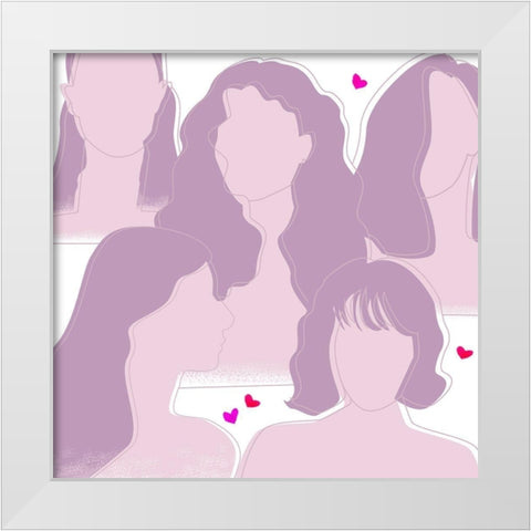 Happy Galentines Day IV White Modern Wood Framed Art Print by Wang, Melissa