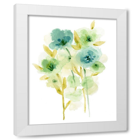 Meadow Bouquet I White Modern Wood Framed Art Print by Vess, June Erica