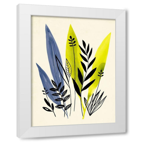 Dancing Leaf Collage I White Modern Wood Framed Art Print by Warren, Annie