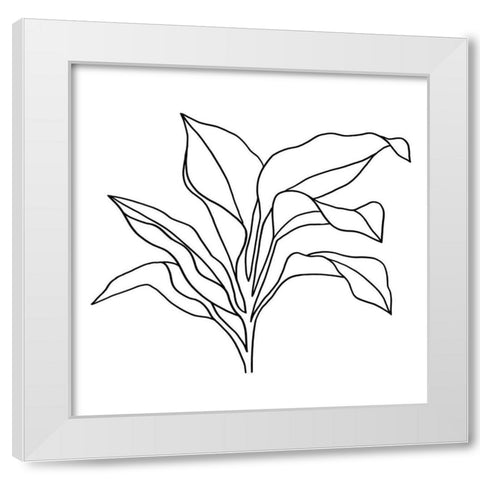 Foliage Contour I White Modern Wood Framed Art Print by Warren, Annie