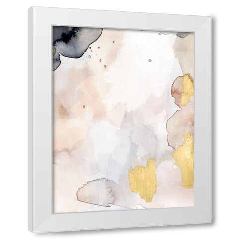 Indigo Blush and Gold I White Modern Wood Framed Art Print by Barnes, Victoria