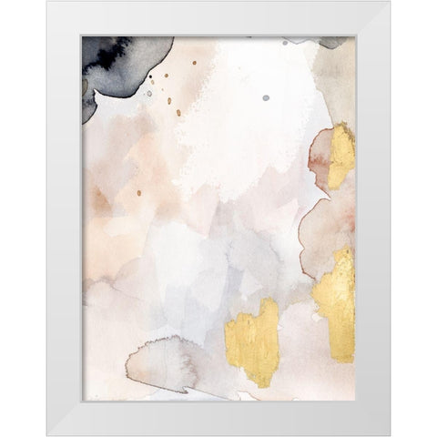 Indigo Blush and Gold I White Modern Wood Framed Art Print by Barnes, Victoria