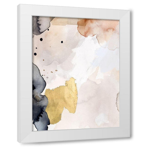 Indigo Blush and Gold III White Modern Wood Framed Art Print by Barnes, Victoria