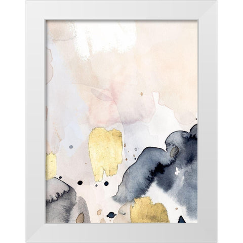 Indigo Blush and Gold IV White Modern Wood Framed Art Print by Barnes, Victoria