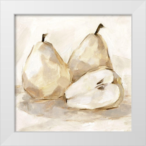 White Pear Study I White Modern Wood Framed Art Print by Harper, Ethan