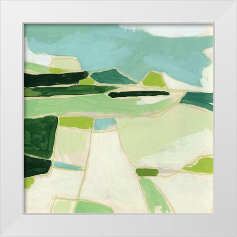 Greenscape I White Modern Wood Framed Art Print by Vess, June Erica