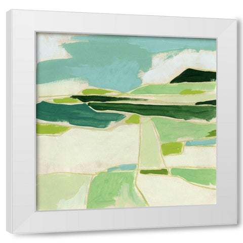 Greenscape II White Modern Wood Framed Art Print by Vess, June Erica