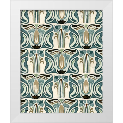 Deco Parlor Pattern II White Modern Wood Framed Art Print by Vess, June Erica