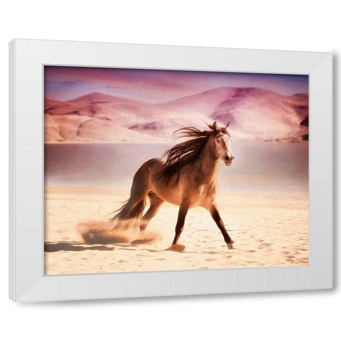 Running in the Sand II White Modern Wood Framed Art Print by PHBurchett