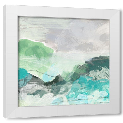 Ocean Hillside I White Modern Wood Framed Art Print by Vess, June Erica