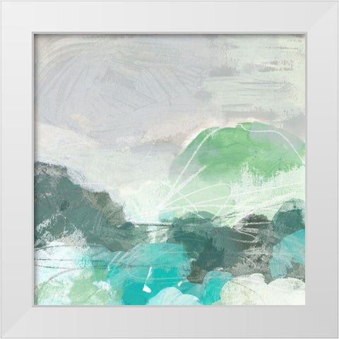 Ocean Hillside II White Modern Wood Framed Art Print by Vess, June Erica