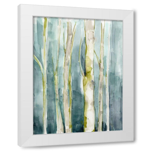 Treeline Watercolor I White Modern Wood Framed Art Print by Goldberger, Jennifer