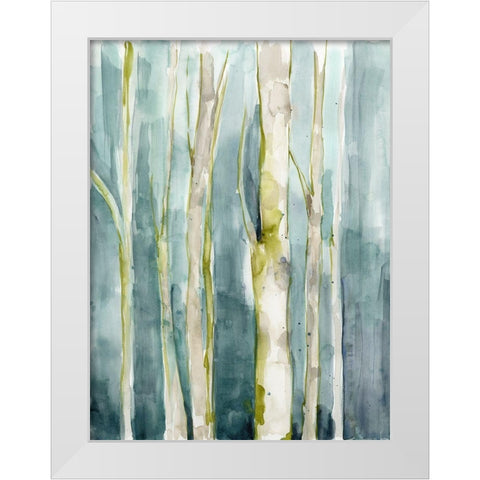 Treeline Watercolor I White Modern Wood Framed Art Print by Goldberger, Jennifer