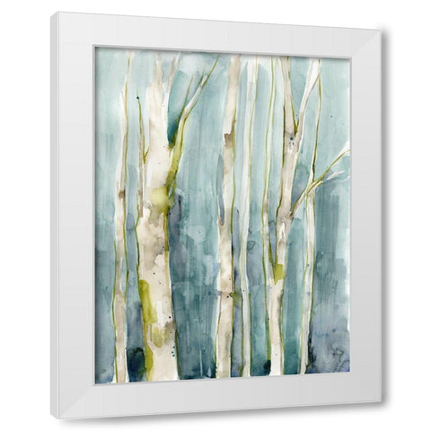 Treeline Watercolor II White Modern Wood Framed Art Print by Goldberger, Jennifer