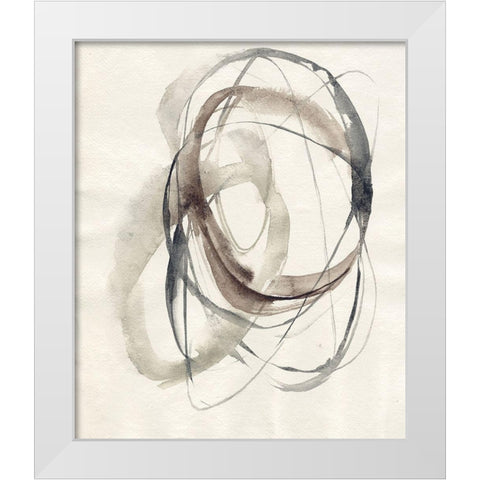 Spiral Hoops I White Modern Wood Framed Art Print by Goldberger, Jennifer