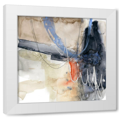 Abstract Coordinates I White Modern Wood Framed Art Print by Goldberger, Jennifer