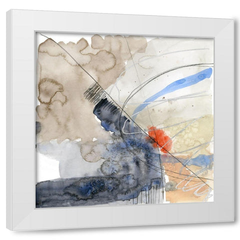 Abstract Coordinates III White Modern Wood Framed Art Print by Goldberger, Jennifer