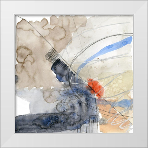 Abstract Coordinates III White Modern Wood Framed Art Print by Goldberger, Jennifer