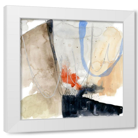 Abstract Coordinates V White Modern Wood Framed Art Print by Goldberger, Jennifer