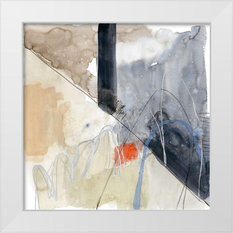 Abstract Coordinates VI White Modern Wood Framed Art Print by Goldberger, Jennifer