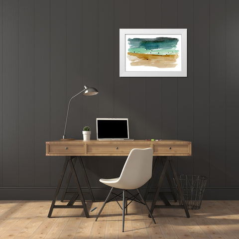 Shoreline Strokes II White Modern Wood Framed Art Print by Warren, Annie