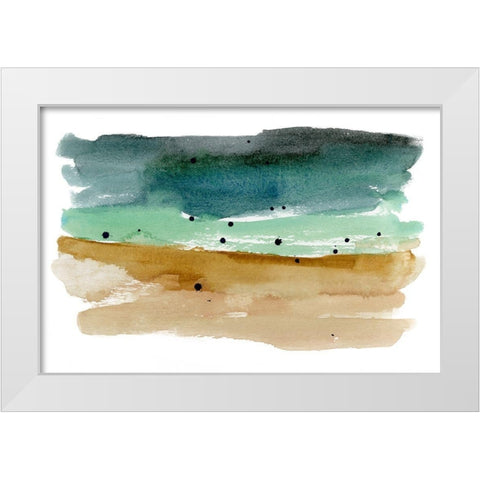 Shoreline Strokes II White Modern Wood Framed Art Print by Warren, Annie