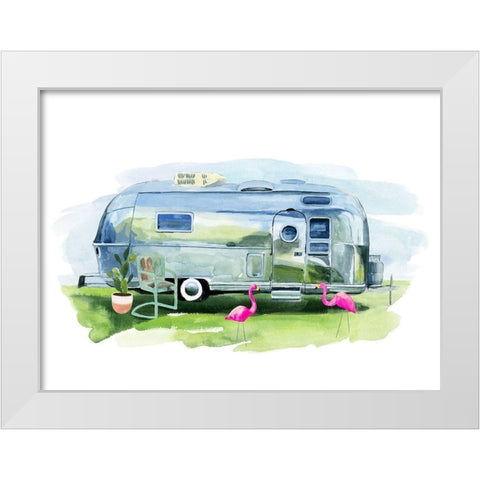 Happy Camper I White Modern Wood Framed Art Print by Warren, Annie