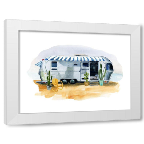 Happy Camper II White Modern Wood Framed Art Print by Warren, Annie