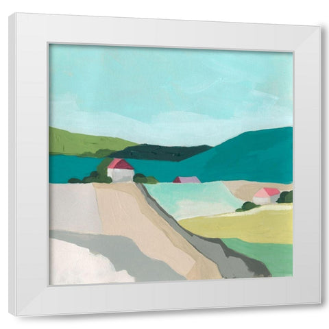 Farm Vista I White Modern Wood Framed Art Print by Vess, June Erica