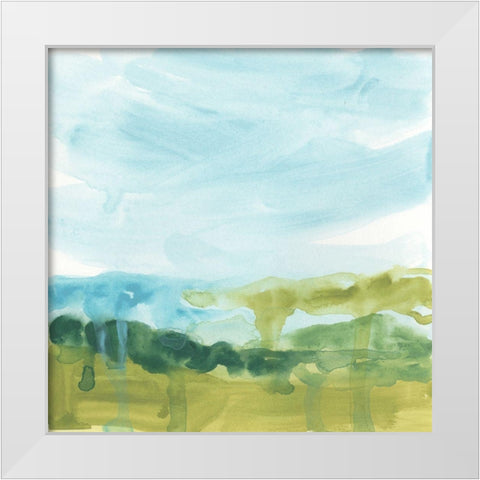 Landscape Flow I White Modern Wood Framed Art Print by Vess, June Erica