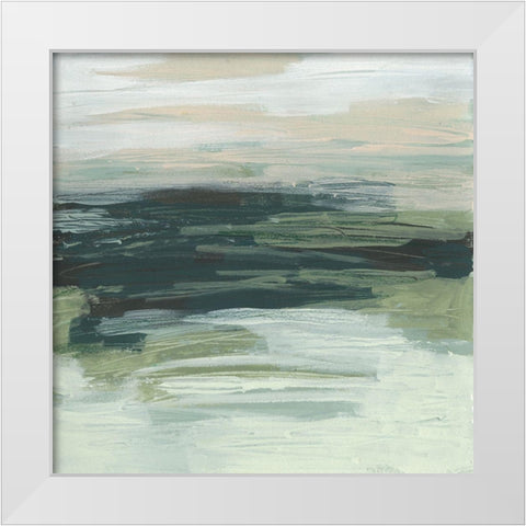 Moss Fields II White Modern Wood Framed Art Print by Vess, June Erica