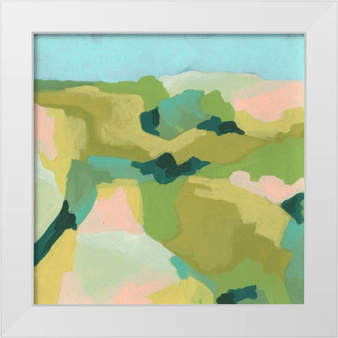 Valley Facets I White Modern Wood Framed Art Print by Vess, June Erica