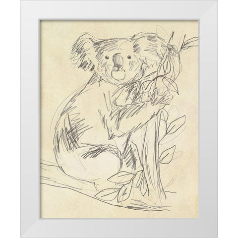Outback Sketch I White Modern Wood Framed Art Print by Vess, June Erica