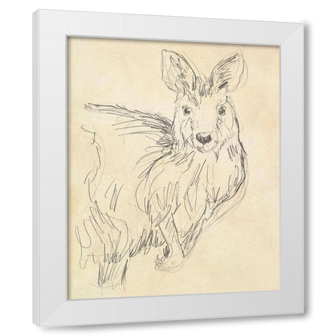 Outback Sketch III White Modern Wood Framed Art Print by Vess, June Erica