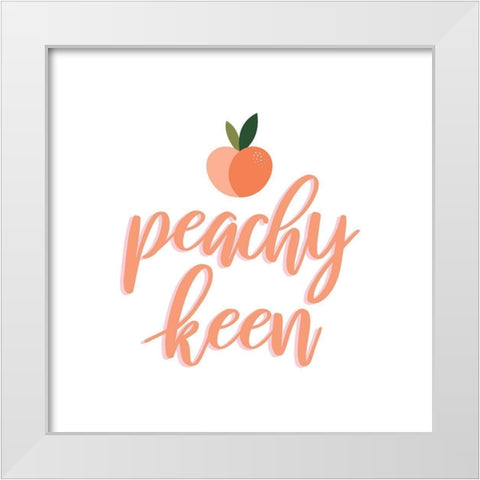 Peachy Keen I White Modern Wood Framed Art Print by Popp, Grace