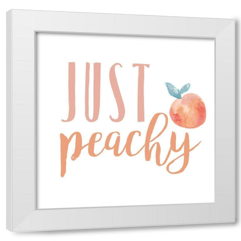 Peach Life I White Modern Wood Framed Art Print by Studio W