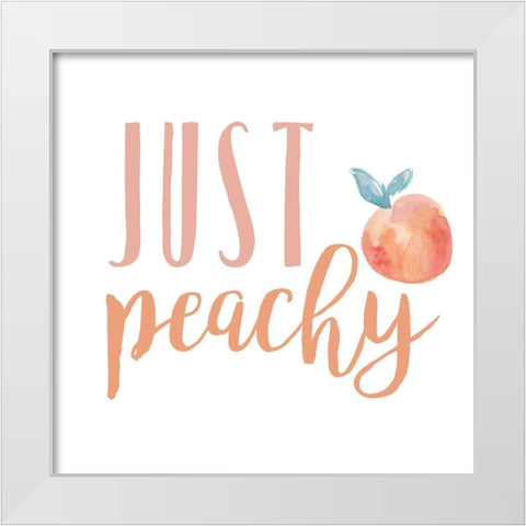 Peach Life I White Modern Wood Framed Art Print by Studio W