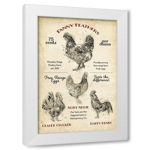 Hen House II White Modern Wood Framed Art Print by Studio W