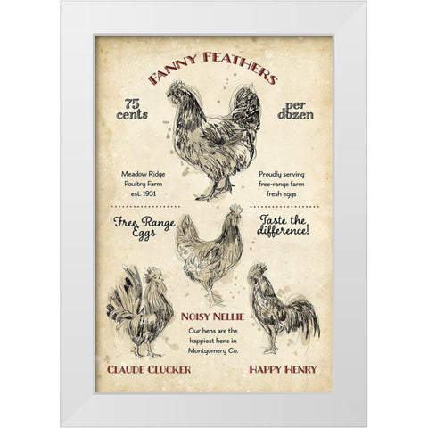 Hen House II White Modern Wood Framed Art Print by Studio W