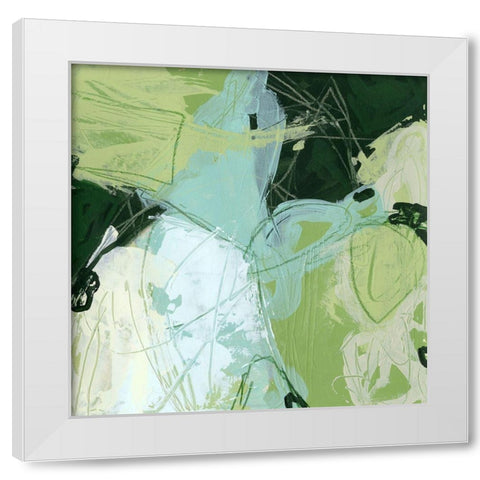Verdant Vortex II White Modern Wood Framed Art Print by Vess, June Erica