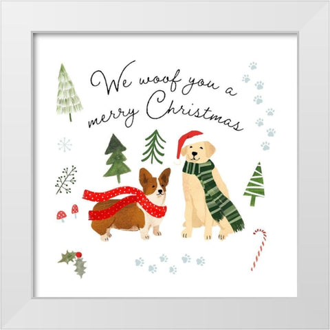 Holidogs I White Modern Wood Framed Art Print by Barnes, Victoria