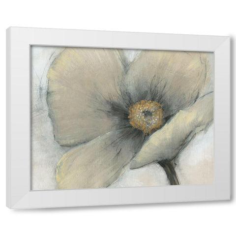 Single Cream Bloom I White Modern Wood Framed Art Print by OToole, Tim