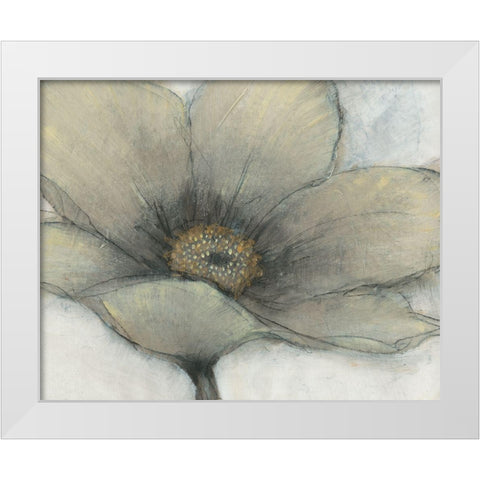 Single Cream Bloom II White Modern Wood Framed Art Print by OToole, Tim