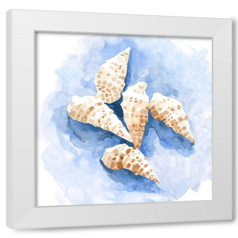 Shell Impressions I White Modern Wood Framed Art Print by Caroline, Emma
