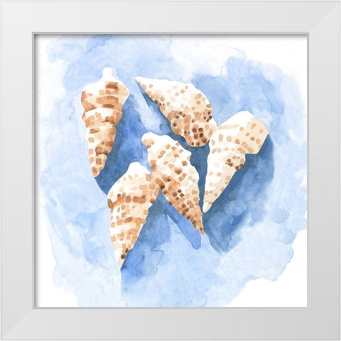 Shell Impressions II White Modern Wood Framed Art Print by Caroline, Emma
