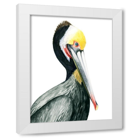 Watercolor Pelican I White Modern Wood Framed Art Print by Popp, Grace